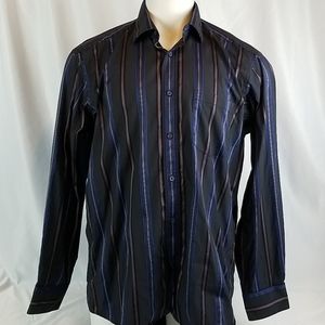 Bugatchi Uomo Mens Striped Button Shirt